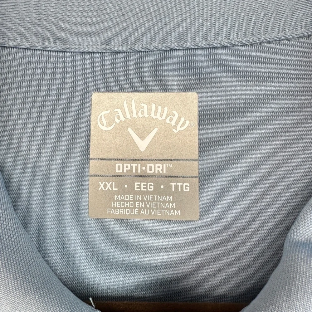 Callaway Golf Polo Mens XXL Blue Opti-Dri Geometric Medallion Short Sleeve Shirt - Picture 4 of 7